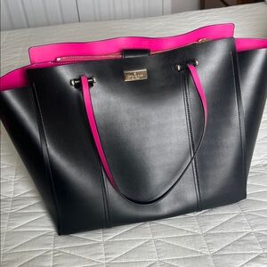 Kate Spade Black Tote with Pink Interior